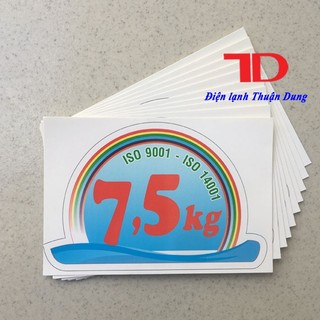 Tem dán trang trí Máy Giặt loại 7.5KG