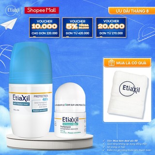 Combo Lăn Khử Mùi Hàng Ngày Etiaxil 50ml và Lăn Khử Mùi Ngăn Mồ Hôi Etiaxil 15ml