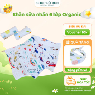 Khăn xô sữa nhăn 6 lớp - Set 5 khăn xô sữa siêu mềm, siêu thấm cho bé - Shop Rô Ron