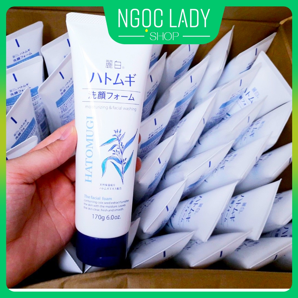 Sữa rửa mặt Hatomugi Cleansing Facial Foam chiết xuất Ý DỸ dưỡng ẩm dưỡng trắng da Nhật Bản 130g 170
