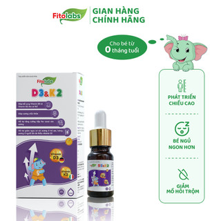  Vitamin D3K2-MK7 Cho Bé Fitolabs Dạng Nhỏ Giọt Dễ Dùng Giúp Bé Tăng Chiều Cao Xương Chắc Khỏe Lọ 10ml  Mẫu Mới  