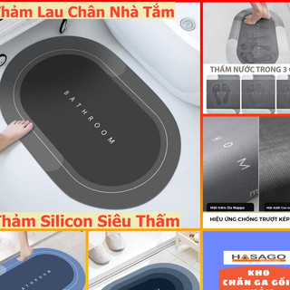 Thảm Nhà Tắm Thảm Lau Chân Chùi Chân Silicon Siêu Thấm Hút Nước Chống Trơn Trượt Dễ Dàng Vệ Sinh