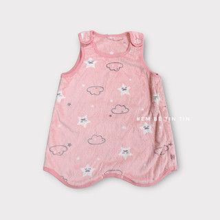 Túi ngủ nỉ bông cho bé ( hồng size S : sơ sinh đến 8kg)