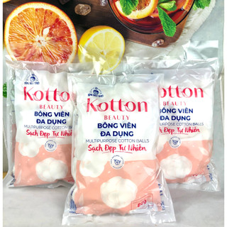 Bông Viên đa dụng Kotton Beauty gói 80g chính hãng Bông Bạch Tuyết - Bông gòn dạng viên 20mm gói 80g