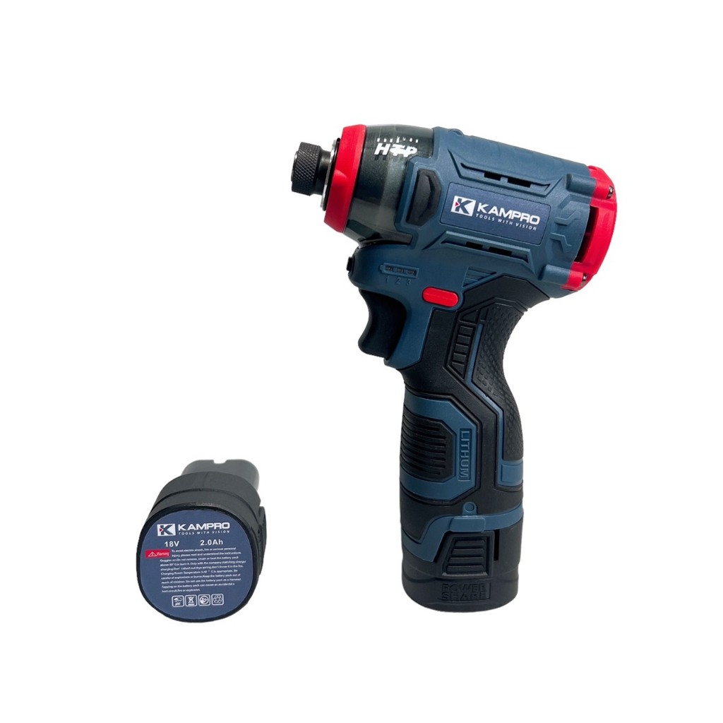 Máy chuyên vít dùng pin 4 Cell  KAMPRO 7028 Không Chổi Than, 3 Tốc Độ Có Búa