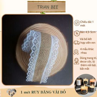 Ruy băng vải bố 1 mét - phụ kiện trang trí chai lọ, đóng gói hộp quà