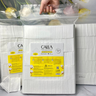 BÔNG TẨY TRANG CALLA BỀ MẶT MỊN 500G - Bông tẩy trang làm sạch da Mềm Mịn Calla chính hãng Bông Bạch Tuyết gói 500gr