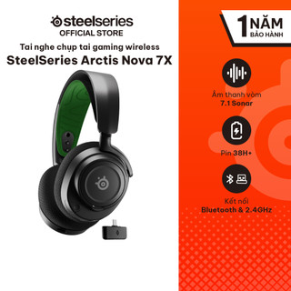 Tai nghe chụp tai gaming không dây SteelSeries Arctis Nova 7X Wireless màu đen, thời gian nghe 38H, bảo hành 1 năm