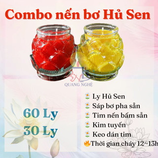 Combo nến bơ 30/60 ly Hủ Sen không khói, xanh, sạch, an toàn.