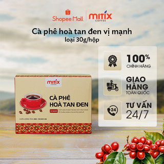 Cà phê hòa tan đen Mitix, hộp 30g nguyên chất, hương vị nguyên bản.