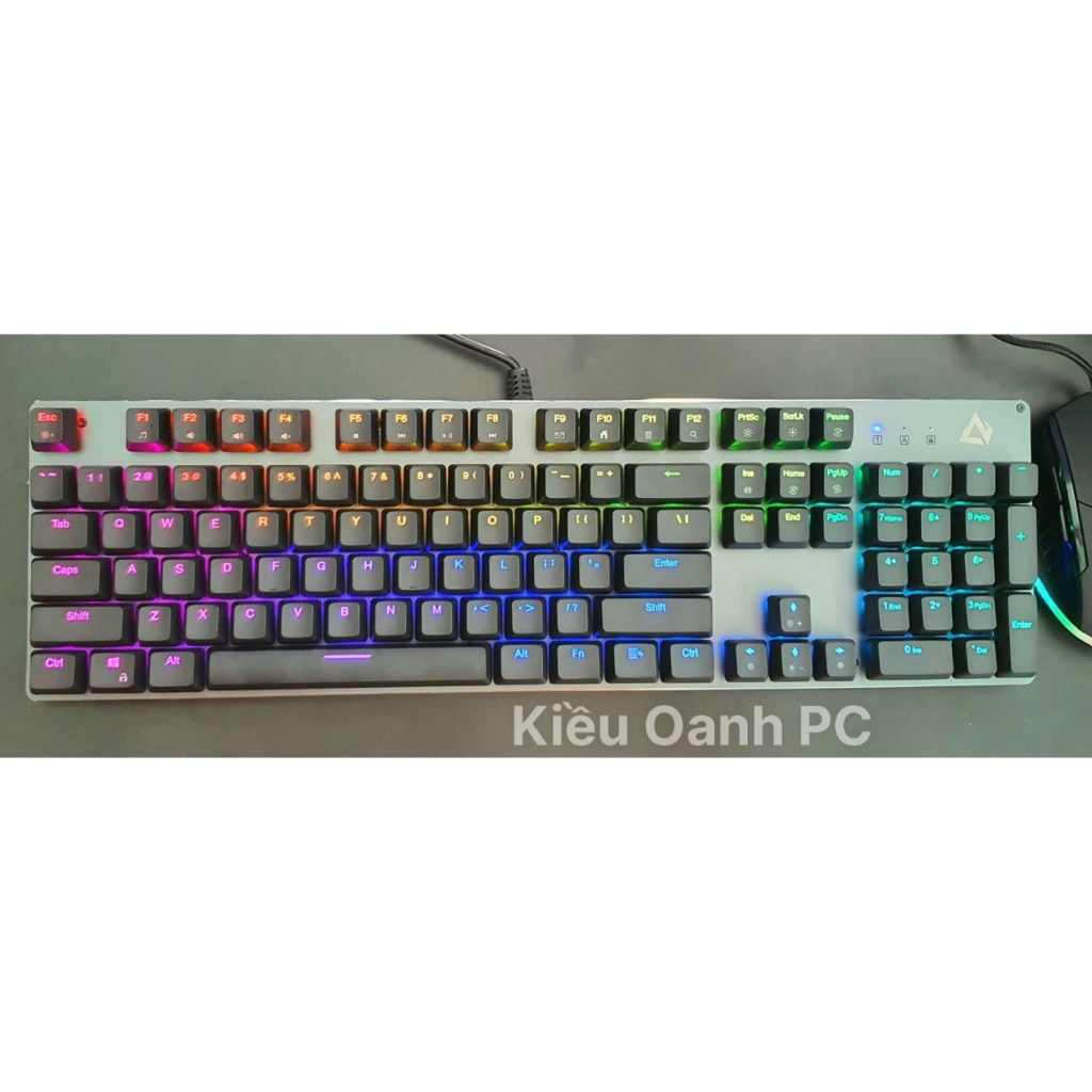 Bàn Phím Máy Tính cơ Gaming AUKEY KM-G12 7 MàU 12 Bóng LED Cho Laptop / PC - Mới Bảo hành 1 Năm