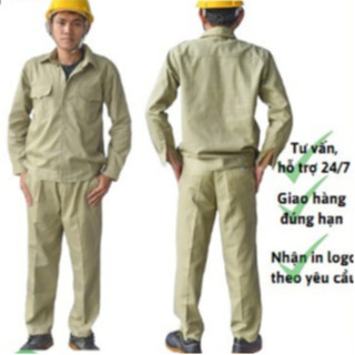 Quần áo bảo hộ lao động Nhật Dương DN06 màu ghi xám, Đồng phục nhân viên, công nhân, Vải kaki không xù không phai màu