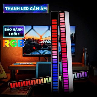 Thanh Đèn Led RGB Nháy Theo Nhạc 16 Triệu Màu, Cảm Biến Âm Thanh Siêu Nhạy, Decor Bàn Làm Việc