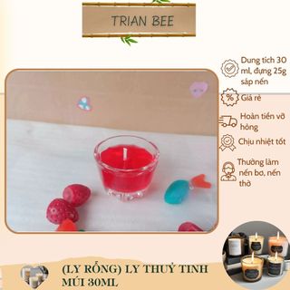 (Ly rỗng) Ly thủy tinh múi 30-50ml, chịu nhiệt tốt - ly đựng nến Trian Bee