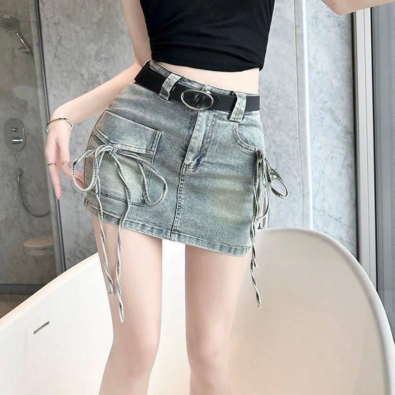 Quần Váy Jean Nữ Bigsize 40–85kg Dáng Chữ A Cạp Cao Thắt Nơ Giả Váy Che Đùi MS2035 – 2KJeans | BigBuy360 - bigbuy360.vn