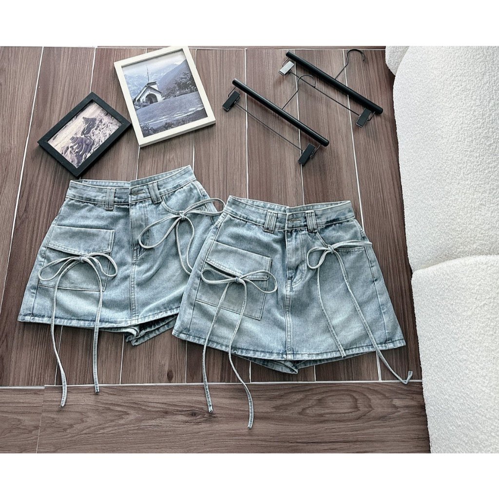 Quần Váy Jean Nữ Bigsize 40–85kg Dáng Chữ A Cạp Cao Thắt Nơ Giả Váy Che Đùi MS2035 – 2KJeans | BigBuy360 - bigbuy360.vn