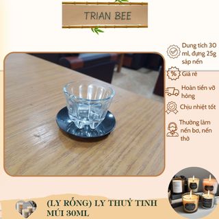 (Ly rỗng) Ly thủy tinh múi 30-50ml, chịu nhiệt tốt - ly đựng nến Trian Bee