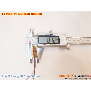 Pin Li-Po 3.7V 500mAh 902030 (Li-Polyme) cho máy nghe nhạc, loa bluetooth, máy nội soi, cân điện tử, camera. Pin dày 9mm