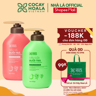 Special deal - dầu gội bưởi trà cocayhoala, dưỡng tóc chắc khỏe, mềm mượt tự nhiên-dung tích 500g