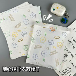  Túi Giấy KRAFT Mini HynBee Màu Trắng Đựng Đồ Đa Năng Họa Tiết Hoạt Hình Gái Dễ Thương 