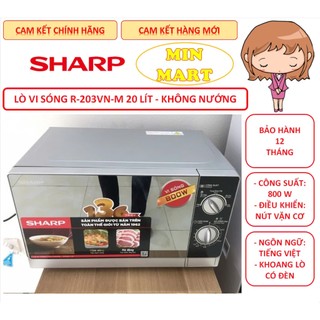 Lò Vi Sóng Sharp R-203VN-M Mặt Gương - 20 Lít Không Nướng: Cam Kết Chính Hãng, Hàng Mới 100%, Bảo Hành 12 Tháng