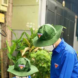Nón tai bèo, Khăn rằn thanh niên nam nữ , nón mùa hè xanh, trơn và thêu có vành rộng, chống nắng tốt