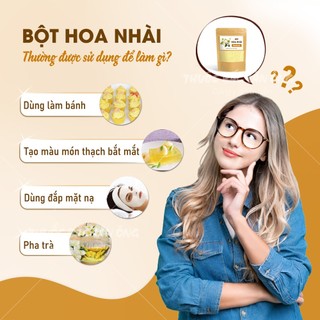 Bột hoa nhài 500g, bột hoa lài, nguyên chất, thơm mịn, dùng pha uống, đắp mặt dưỡng da - Lãn Ông