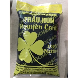 Trấu  hun nguyên cánh túi 10 lít (khoảng 1.5kg) trộn đất trồng rau, hoa, cây cảnh ... cung cấp kali tự nhiên cho cây