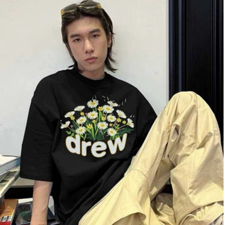 Áo Thun Drew Hoa Cúc RAVEN cao cấp unisex Nam Nữ form Oversize 100% Cotton 250GSM