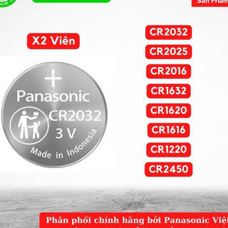 Vỉ 2 Viên Pin Panasonic CR2032 / CR2025 /CR2016 / CR1632 / CR1620 / CR1616 / CR1220 / CR1216  / CR2450 / CR2430 / LR44