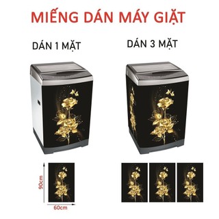 Decal dán máy giặt HOA HỒNG VÀNG - tủ lạnh mini