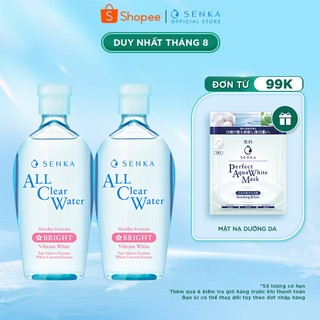Bộ 02 Nước tẩy trang Micellar Dưỡng Sáng Cấp ẩm Senka All Clear Water Bright 230ml/chai