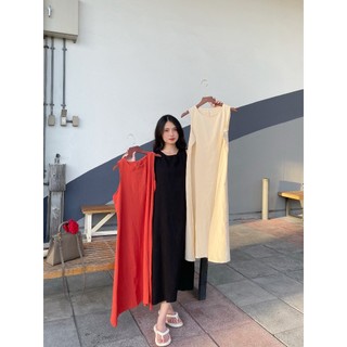 váy maxi dáng suông sát nách chất đũi nhiều màu