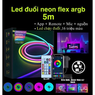 LED NEON FLEX ARGB - LED NEON CHẠY ĐUỔI TRỌN BỘ DÀI 5m