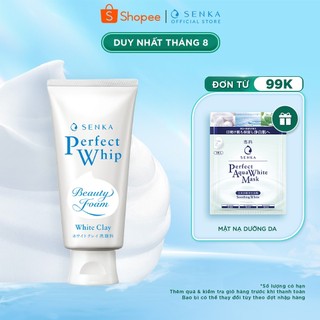 Sữa rửa mặt đều màu mướt mịn SENKA PERFECT WHIP white clay 120g