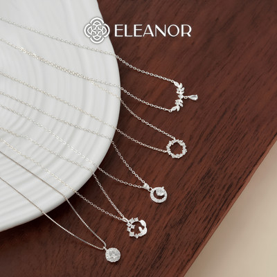Dây chuyền bạc nữ Eleanor Accessories kiểu dáng đính đá bạc 925 phụ kiện trang sức vòng cổ 7969