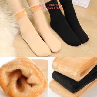 1 đôi tất, vớ lót lông cực ấm giữ nhiệt cổ trung