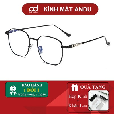 Gọng kính cận thời trang nam nữ ANDU EYEWEAR dáng vuông chống tia UV chất liệu kim loại - 8804