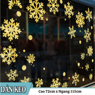 Decal trang trí tường Noel - Hoa Tuyết Nhũ Kim Tuyến