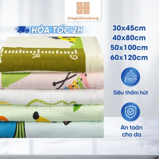 Khăn Mặt Khăn Tắm Khăn Tay Trẻ Em Mollis M5A/6A Cotton Đáng Yêu 30x45cm, 40x80cm, 50x100cm, 60x120cm