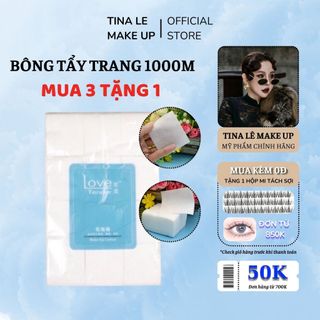 Bông tẩy trang Love Tender 1000 miếng giúp làm sạch mọi bụi bẩn trên da mềm mịn và không để lại xơ