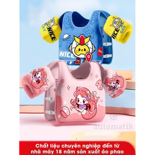  Áo Phao Tay Bơi Cho Bé Trẻ Em Trai Gái Nam Nữ Cứu Hộ Tay Ngắn Xịn Automatik 