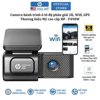 Camera hành trình ô tô độ phân giải 2K, Wifi thương hiệu Mỹ cao cấp HP F490W