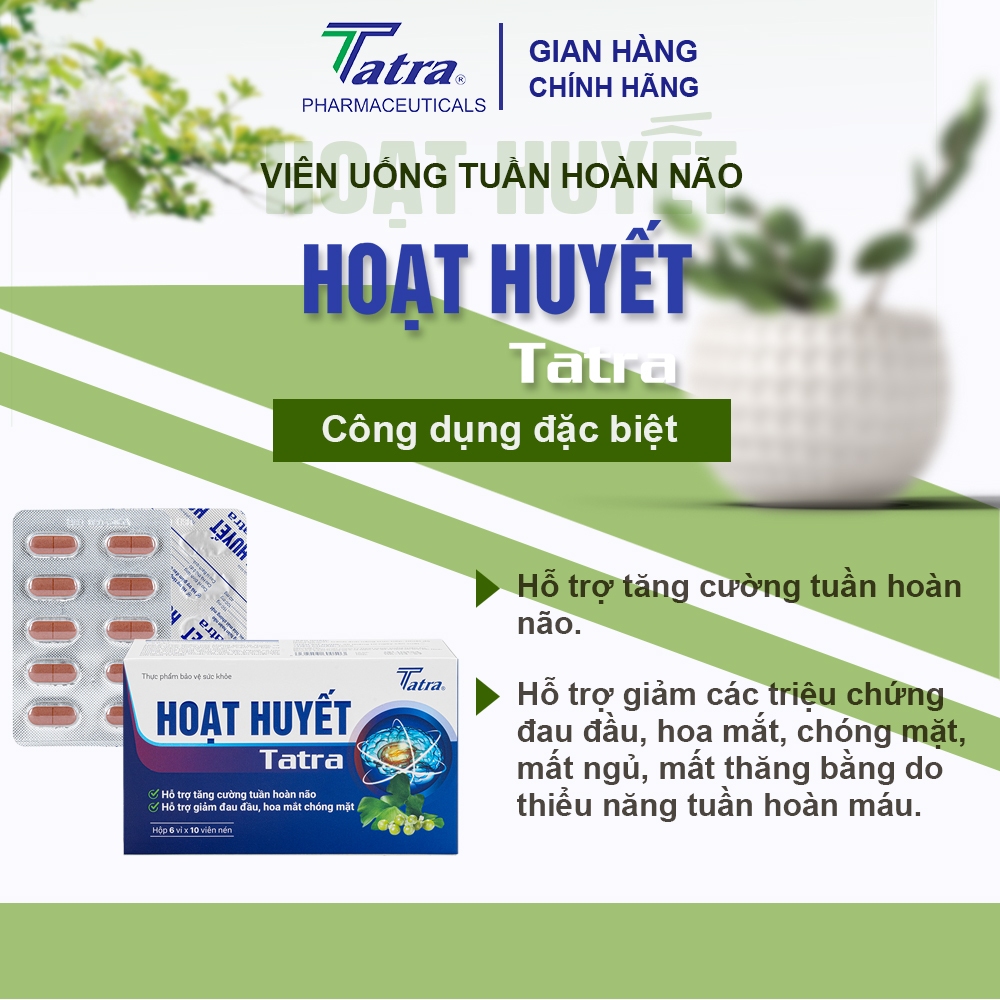 [Hộp 60 viên] Hoạt huyết TATRA- Hỗ trợ tăng cường tuần hoàn não