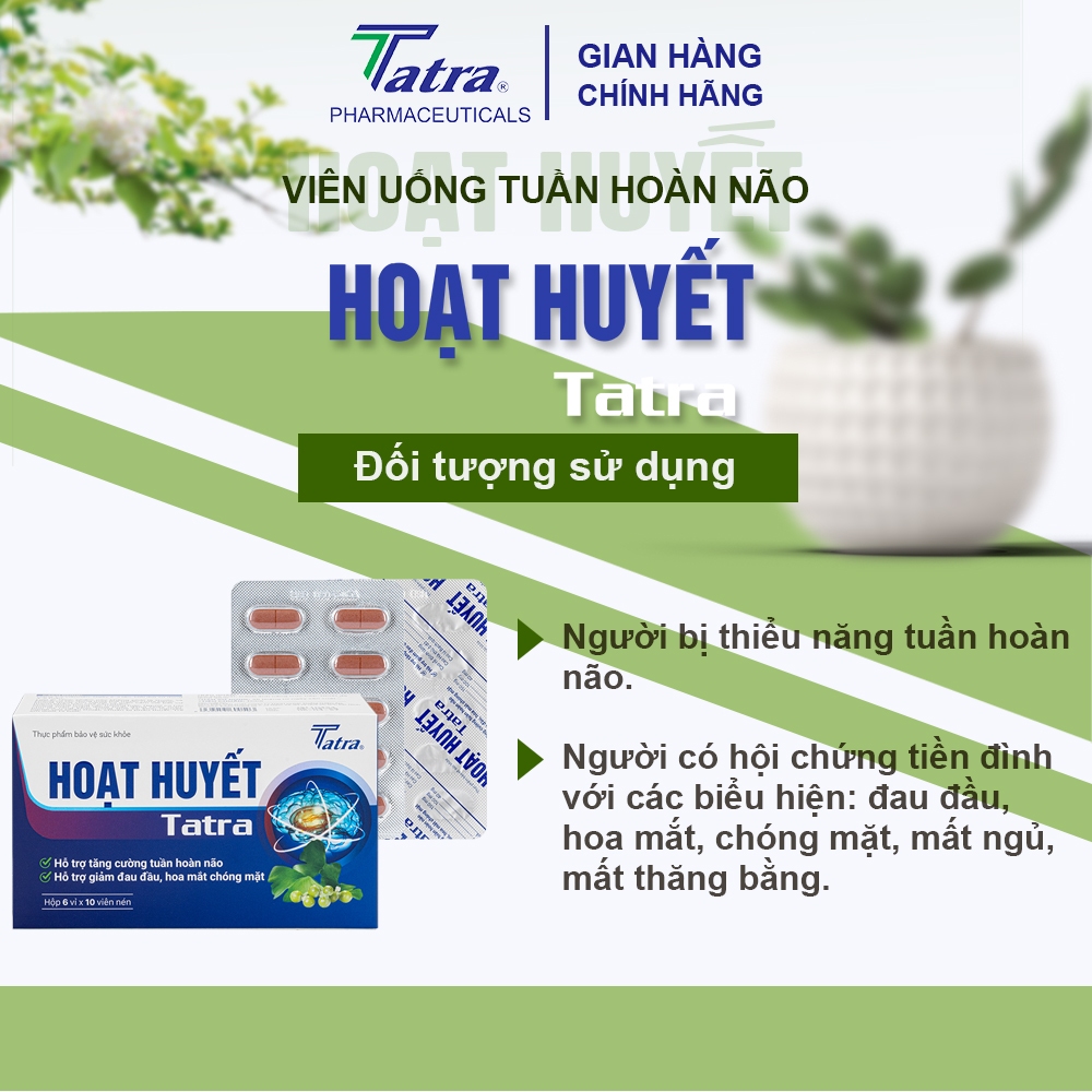 [Hộp 60 viên] Hoạt huyết TATRA- Hỗ trợ tăng cường tuần hoàn não