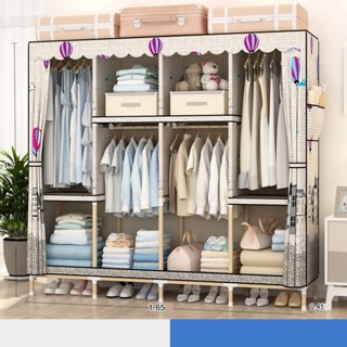 Tủ vải đựng quần áo, Giá kệ treo tủ vải khung gỗ 3 buồng 6 ngăn kích thước 130x170x45cm TUVAICAOCAP bảo hành 12 tháng