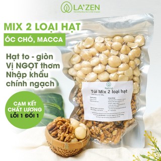 Mix 2 hạt dinh dưỡng (Hạt Macca, Óc chó) 250gr/500gr La'zen sạch, cao cấp, chất lượng loại A