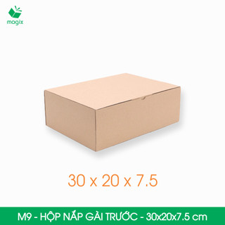 M9 - 30x20x7,5 cm - 100 Hộp nắp gài thùng carton đóng hàng tiện lợi
