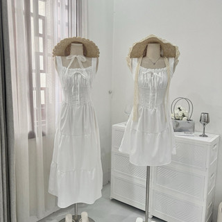Váy dây maxi nơ cổ