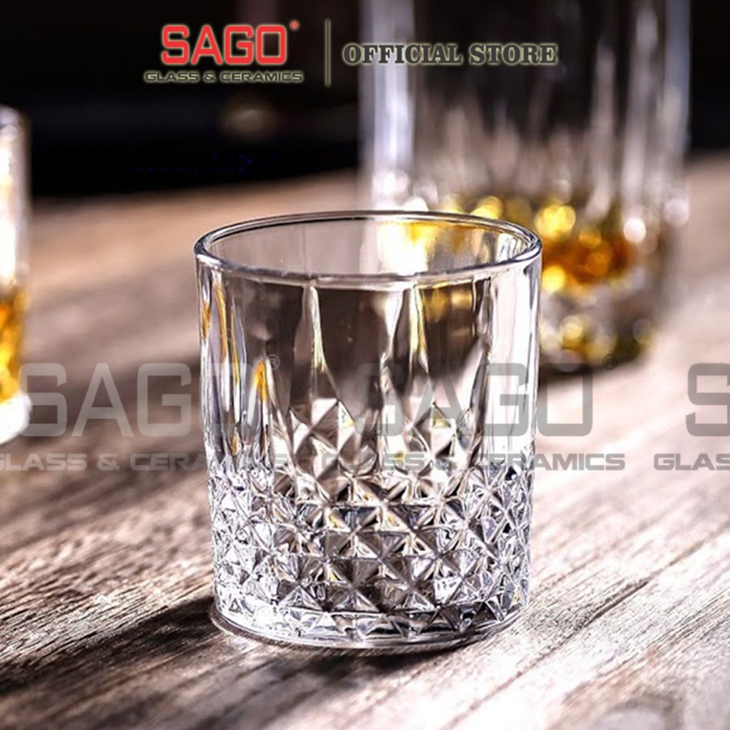 [ Hộp 06 ] Ly Thủy Tinh Whisky Rock 280ml, 310ml , Tùy Chọn Dung Tích và Họa Tiết